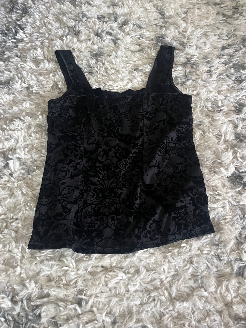 White House black market velvet bow tank
